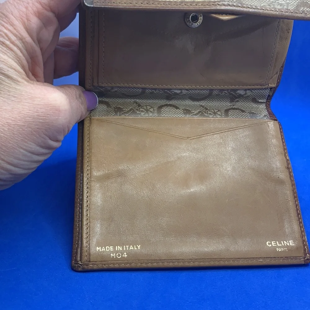 VINTAGE CELINE HORSE CARRIAGE‎ BEIGE MONOGRAM Wallet
